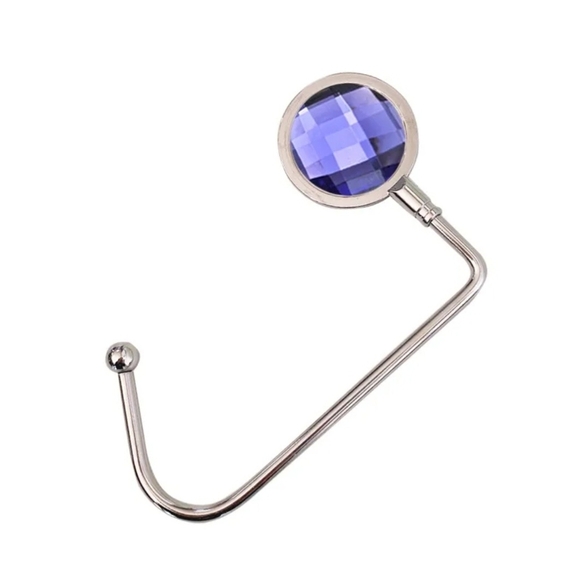 None Accessories - Purse Hook Rhinestone In Purple Blue